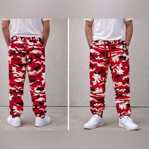 Galaxy By Harvic Red and Black Camo Joggers NWT